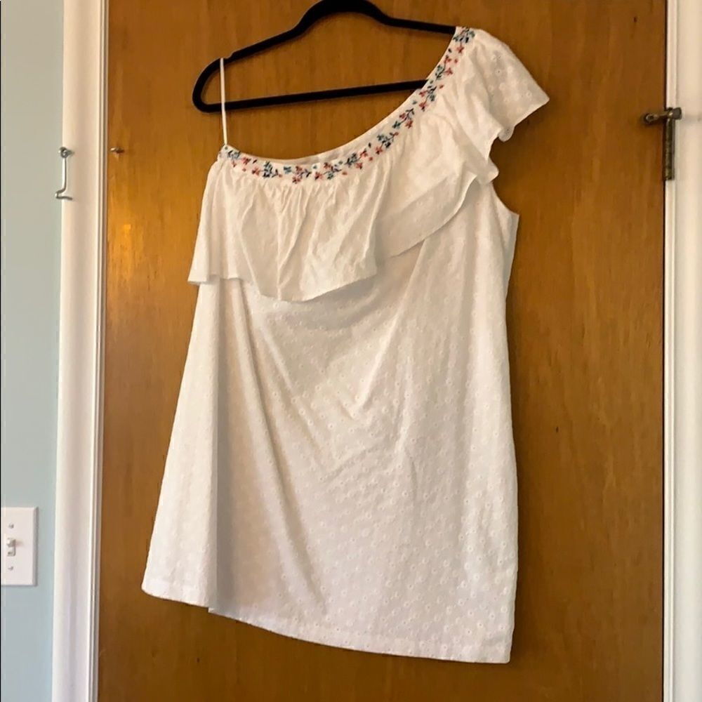 Highline Eyelet One Shoulder Dress Size Large